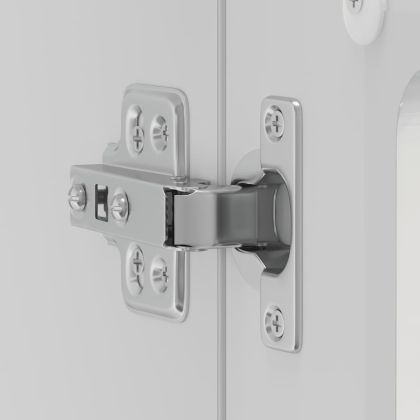 Кухненски стенен шкаф със стъклена врата "Lucca" от високо гланцово бяло инженерно дърво