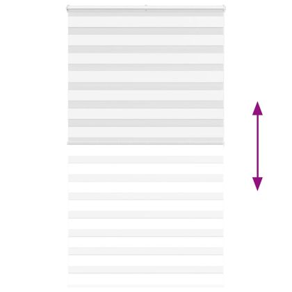 Зеброва щора бял 125x200 см Ширина на плата 120,9 см полиестер