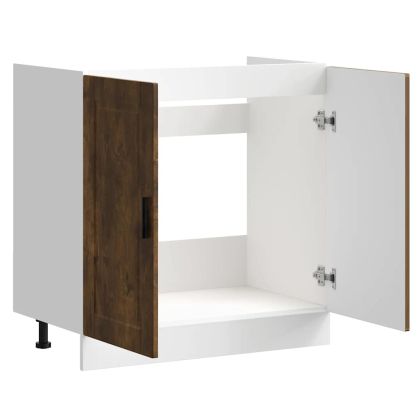 Шкаф за мивка, Porto, опушен дъб, 80x46x81,5см, инженерно дърво