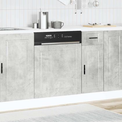 Панел за съдомиялна машина, Porto, бетонно сив, инженерно дърво