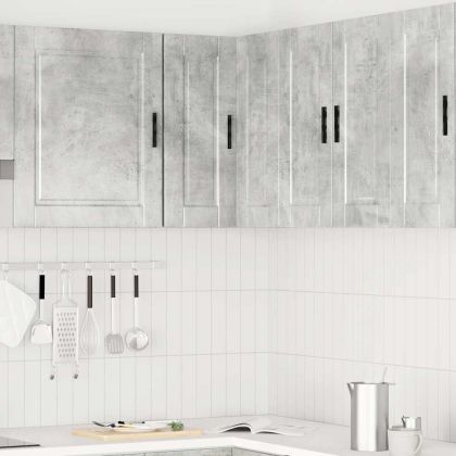 Кухненски стенен ъглов шкаф Porto, бетонно сив, инженерно дърво