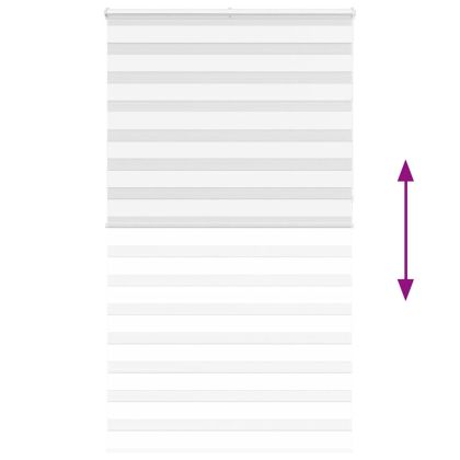 Зеброва щора бял 135x230 см Ширина на плата 130,9 см полиестер