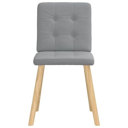 Трапезни столове, 6 бр, светлосиви, плат