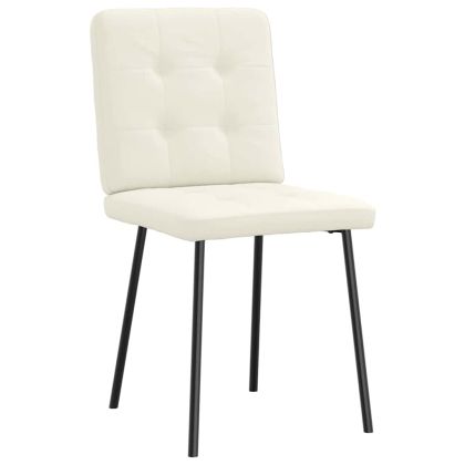 Трапезни столове, 2 бр, кремави, кадифе