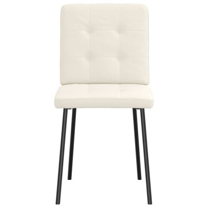 Трапезни столове, 2 бр, кремави, кадифе