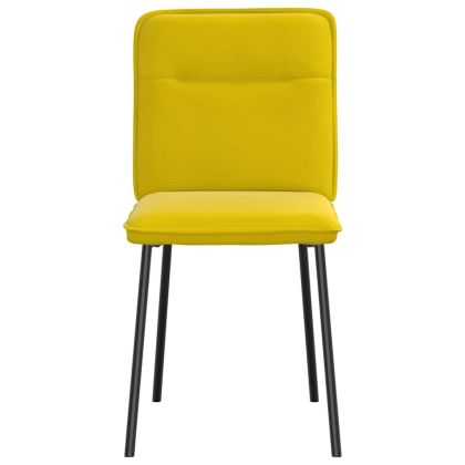 Трапезни столове, 4 бр, жълти, кадифе