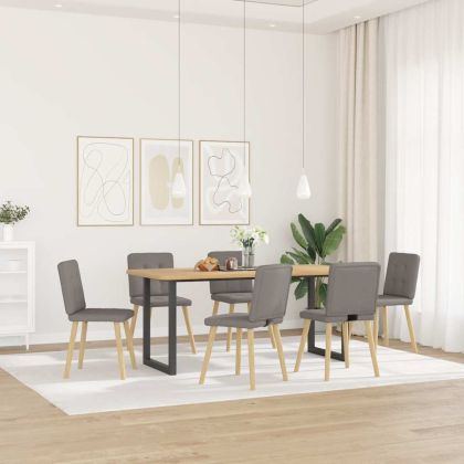 Трапезни столове, 6 бр, таупе, плат