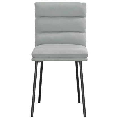 Трапезни столове, 4 бр, светлосиви, кадифе