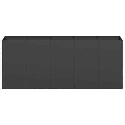 Кашпа, черна, 200x40x80 см, студеновалцувана стомана