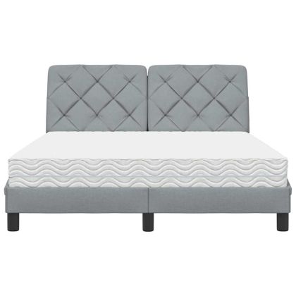 Легло с матрак, светлосиво, 140x200 см, плат