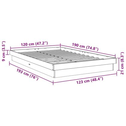 Рамка за легло без матрак 120x190 cm Дъб от масивна дървесина