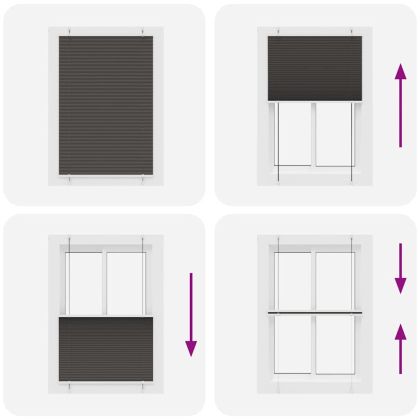 Плисирана щора черна 100x150 cm Ширина на плата 99,4 cm
