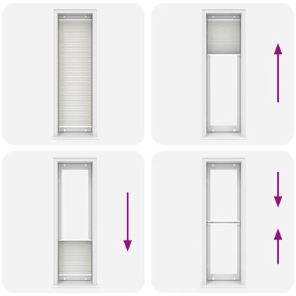 Плисирана щора Светло сиво 60x200 cm Ширина на плата 59,4 cm