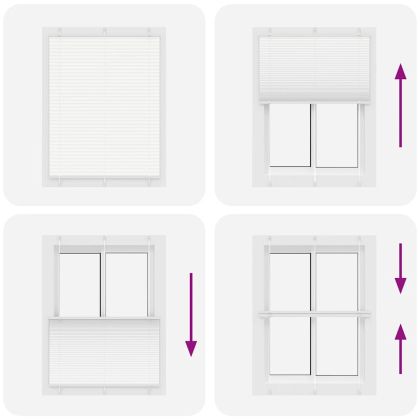 Плисирана щора Бяла 105x100 cm Ширина на плата 104,4 cm