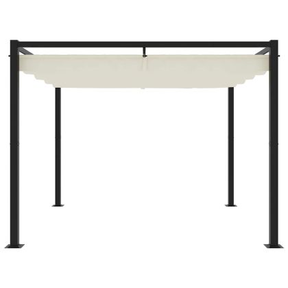 Градинска беседка с прибиращ се покрив Cream 3x3 m Steel