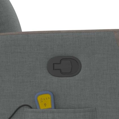 Изправящ масажен реклайнер стол,тъмносив, текстил