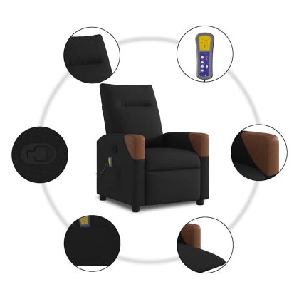 Масажен наклоняем стол, черен, текстил