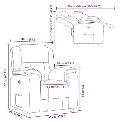 Recliner Chair Cloud Grey Fabric