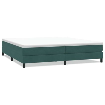 Box Spring Легло без матрак Тъмнозелено 200x210 cm Кадифе