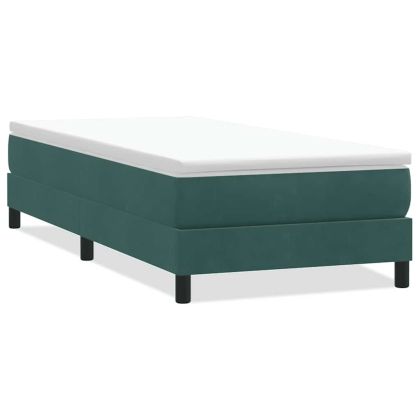 Box Spring Легло без матрак Тъмнозелено 80x220 cm Кадифе