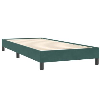 Box Spring Легло без матрак Тъмнозелено 80x220 cm Кадифе