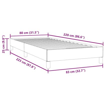 Box Spring Легло без матрак Тъмнозелено 80x220 cm Кадифе