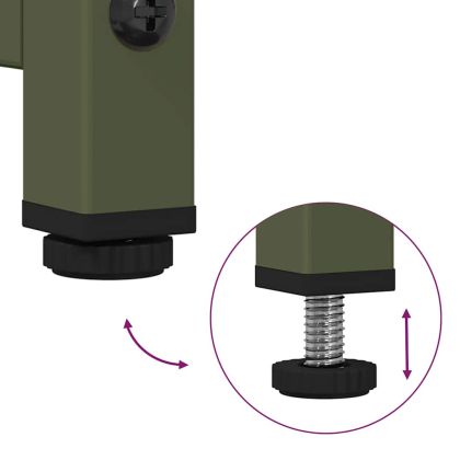 Висока дъска маслиненозелена 68x39x107 cm Стомана