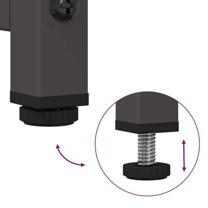 Бюфет, черен, 100,5x39x107 см, студеновалцувана стомана