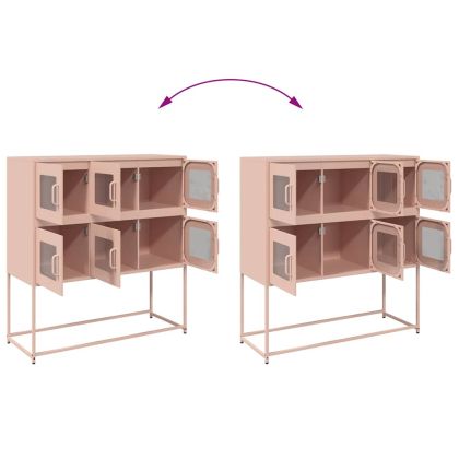 Бюфет, розов, 100,5x39x107 см, студеновалцувана стомана