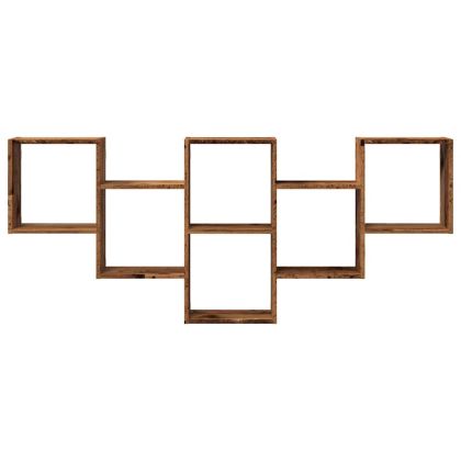 стенна етажерка от старо дърво 159x18x66 cm Инженерна дървесина