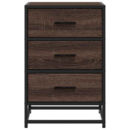 Нощно шкафче Кафяв дъб 40x34,5x60 cm