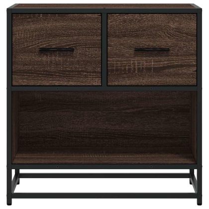 Нощно шкафче Кафяв дъб 60x31x60 cm Изработена дървесина и метал