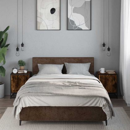 Нощни шкафчета 2 бр. опушен дъб 40x31x50 cm