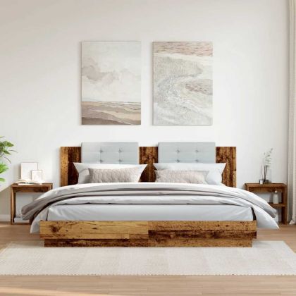 Нощни шкафчета, 2 бр, старо дърво, 40x30x40 см, инженерно дърво