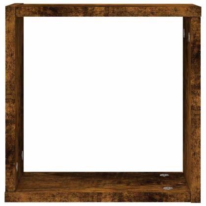 Стенни кубични рафтове 4 бр. опушен дъб 30x15x30 cm