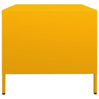 Маса за кафе, жълта, 101,5x50x43,5 см, студеновалцувана стомана