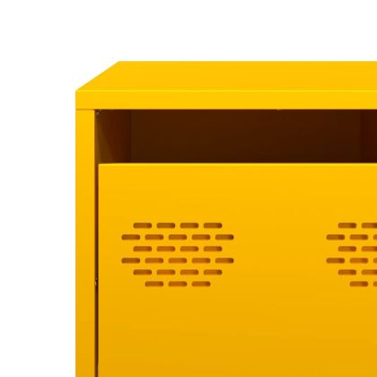 Маса за кафе, жълта, 101,5x50x43,5 см, студеновалцувана стомана