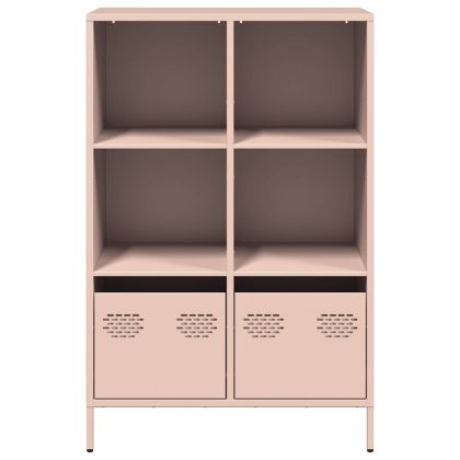 Висок шкаф, розов, 68x39x103,5 см, стомана