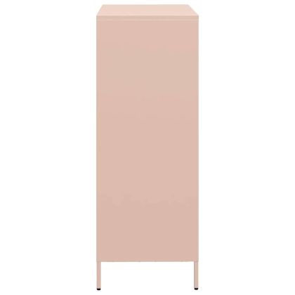 Висок шкаф, розов, 68x39x103,5 см, стомана