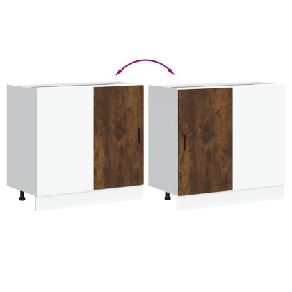 Долен шкаф за мивка "Lyon" опушен дъб, инженерна дървесина