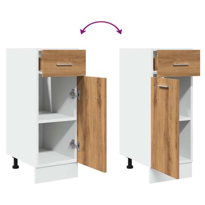 Шкаф с чекмеджета "Lyon", дъб Artisan, 30x46x81,5 см, инженерно дърво