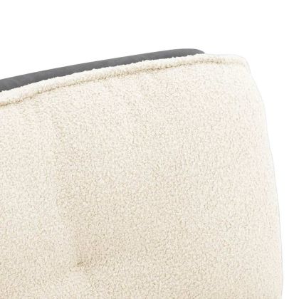 Въртящ се офис стол, кремав, Къдрава вълна, текстил