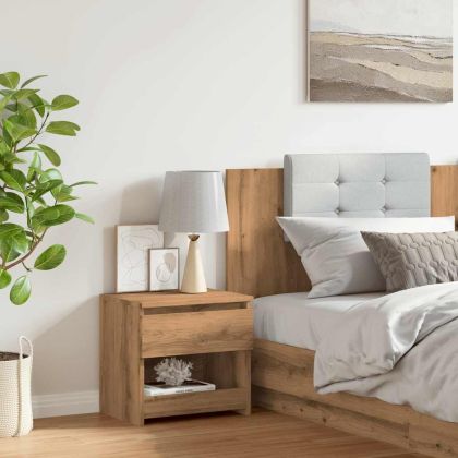 Нощно шкафче, дъб артизан, 40x30x39 см, инженерно дърво