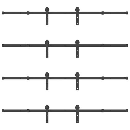 Комплект механизъм за плъзгаща врата, 400 см, стомана, черен