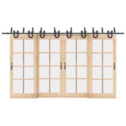 Комплект механизъм за плъзгаща врата, 400 см, стомана, черен