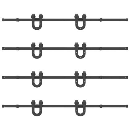 Комплект механизъм за плъзгаща врата, 400 см, стомана, черен