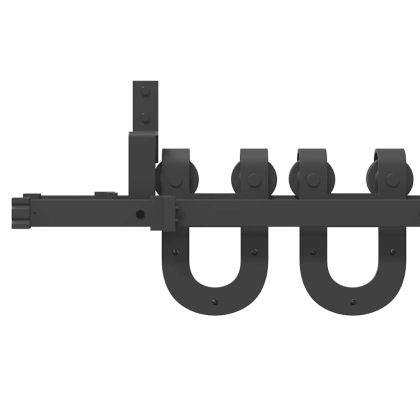 Комплект механизъм за плъзгаща врата, 400 см, стомана, черен