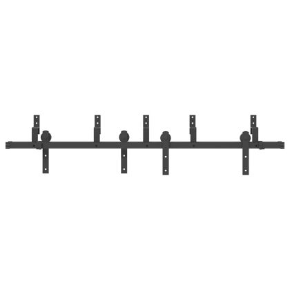 Комплект механизъм за плъзгаща врата, 183 см, стомана, черен