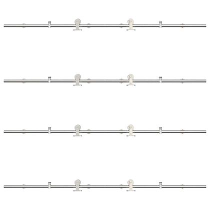 Механизъм за плъзгаща врата 400 см неръждаема стомана сребрист