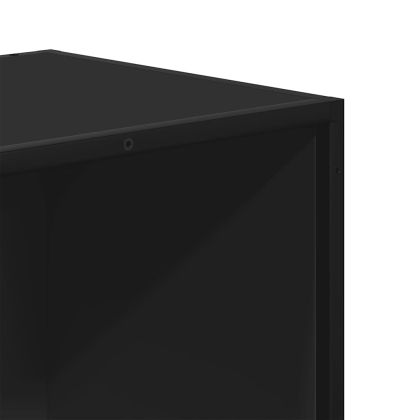 Библиотека, черна, 80,5x35x139 см, инженерно дърво